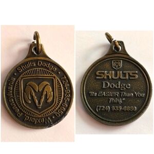 Vintage Dodge Ram fob pendant charm from Shults Dodge in Wexford, Pennsylvania